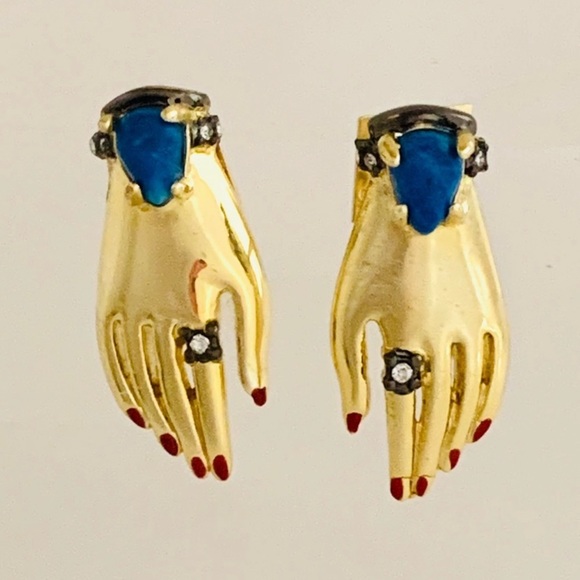 Alexis Bittar Vanitas Victorian Hand Earrings - Picture 7 of 14